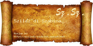 Sziládi Szabina névjegykártya