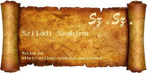 Sziládi Szabina névjegykártya